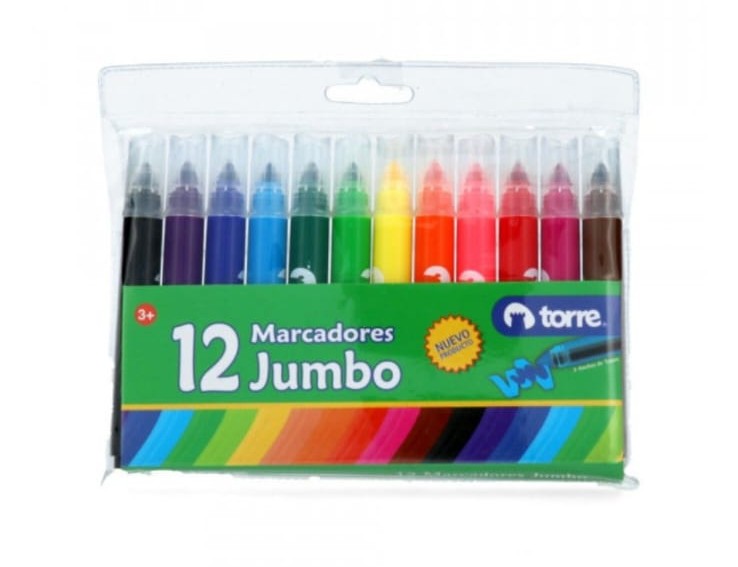marcadores jumbo 12 colores