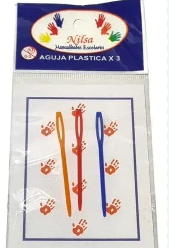 pack 3 agujas de lana plasticas